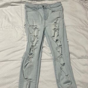 American Eagle Light colored distressed jeans